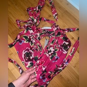 Lovers + friends wrap floral top